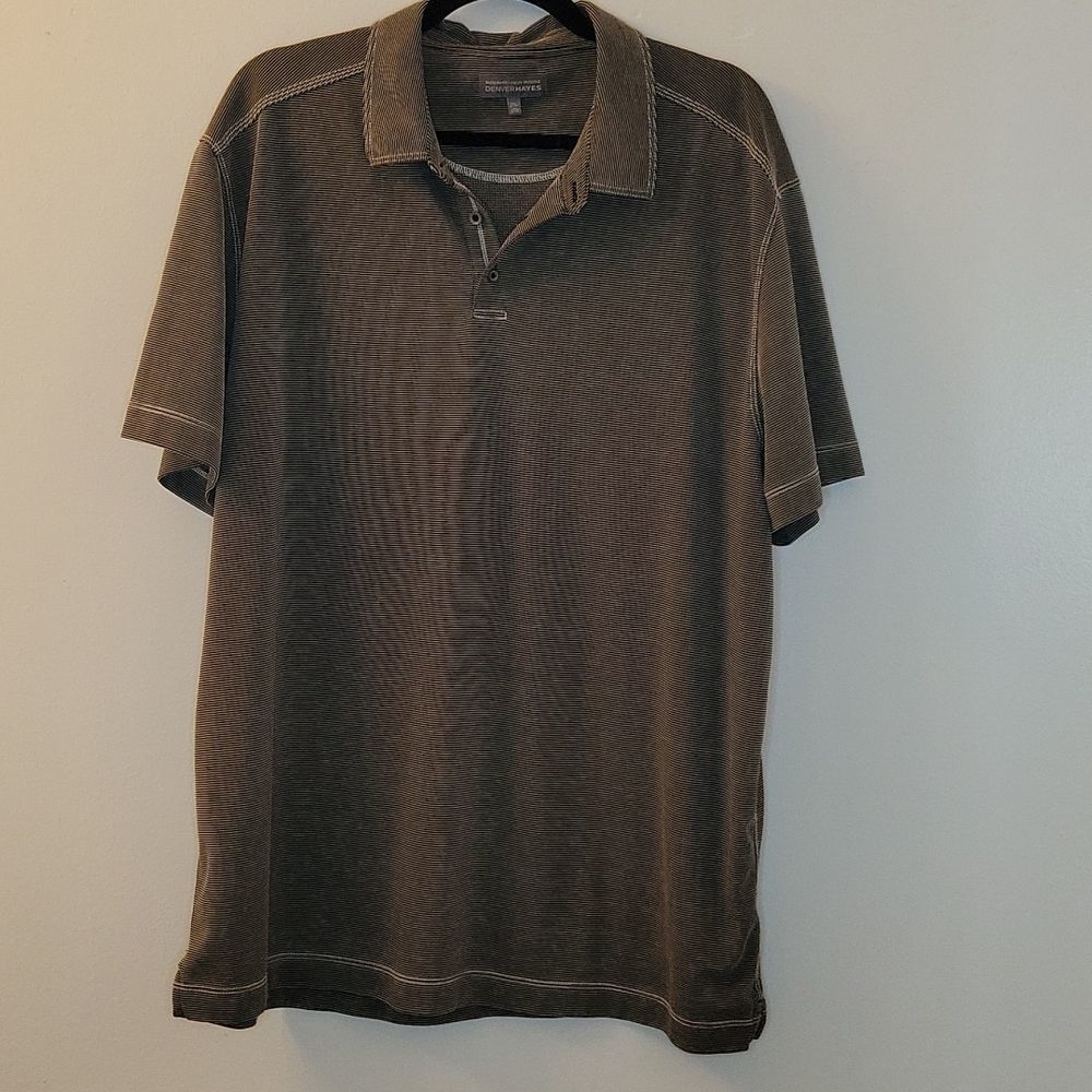 Denver Hayes Modern Fit Striped Polo